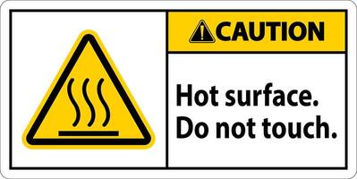 Caution Safety Label Hot Surface, Do Not Touch vector