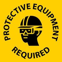 Floor Sign, Protective Equipment Required vector