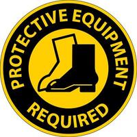 Floor Sign, Protective Equipment Required vector