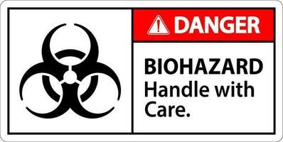 peligro biológico peligro etiqueta riesgo biológico, encargarse de con cuidado vector