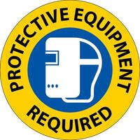 Floor Sign, Protective Equipment Required vector