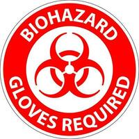 Biohazard Danger Label Biohazard Gloves Required vector