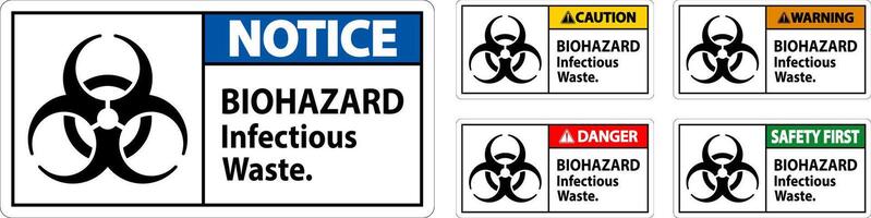 Biohazard Warning Label Biohazard Infectious Waste vector