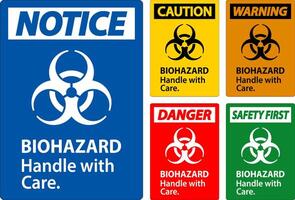 Biohazard Warning Label Biohazard, Handle With Care vector