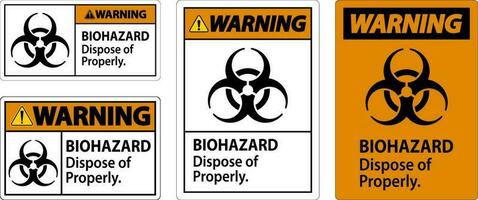 Biohazard Warning Label Biohazard Dispose Of Properly vector