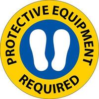 Floor Sign, Protective Equipment Required vector