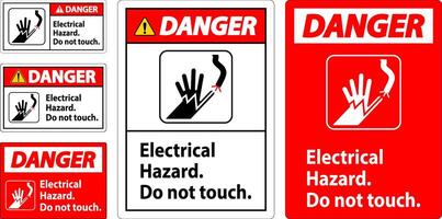 Danger Sign Electrical Hazard. Do Not Touch vector