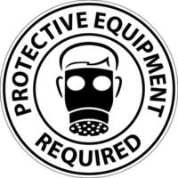 Floor Sign, Protective Equipment Required vector