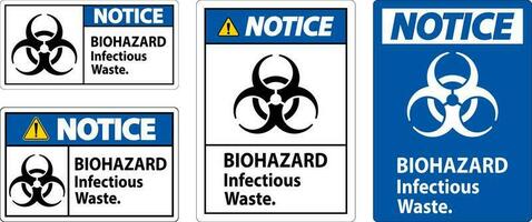 Biohazard Notice Label Biohazard Infectious Waste vector