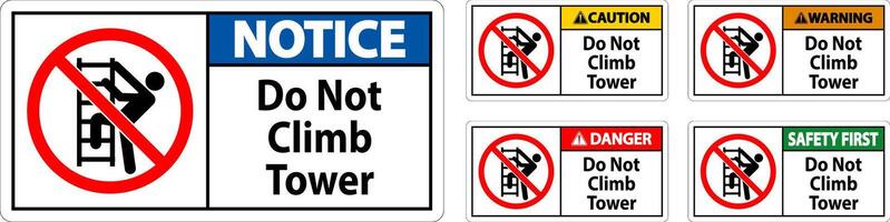 Danger Sign Do Not Climb Tower On White Background vector