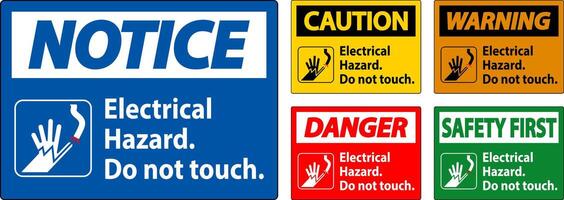 Warning Sign Electrical Hazard. Do Not Touch vector