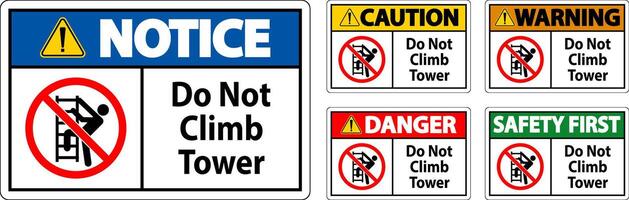 Danger Sign Do Not Climb Tower On White Background vector