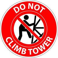 prohibición firmar hacer no escalada torre símbolo vector