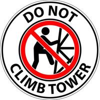 prohibición firmar hacer no escalada torre símbolo vector