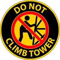 prohibición firmar hacer no escalada torre símbolo vector