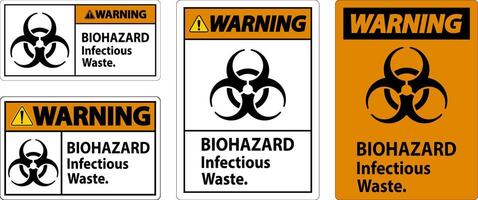 Biohazard Warning Label Biohazard Infectious Waste vector