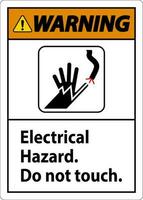 Warning Sign Electrical Hazard. Do Not Touch vector