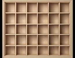 Empty wooden shelves in a modern interior AI Generated photo