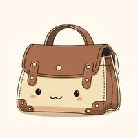 Cute kawaii bag cartoon illustration vector