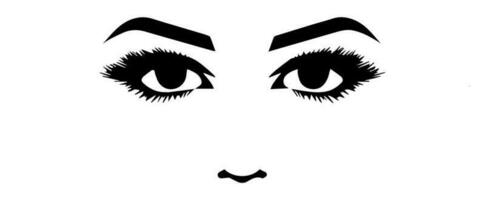 pair of eyes with eyebrows eyelashes vector graphic resources