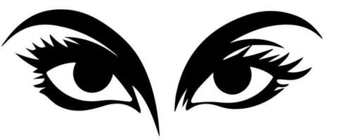 pair of eyes with eyebrows eyelashes vector graphic resources