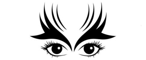 pair of eyes with eyebrows eyelashes vector graphic resources