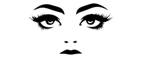 pair of eyes with eyebrows eyelashes vector graphic resources