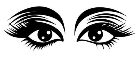 pair of eyes with eyebrows eyelashes vector graphic resources