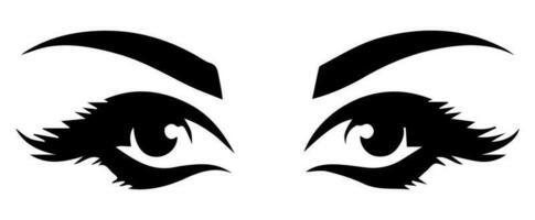 pair of eyes with eyebrows eyelashes vector graphic resources