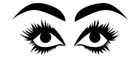 pair of eyes with eyebrows eyelashes vector graphic resources