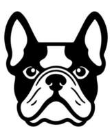 Bulldog vector icon glyph isolated, black and white silhouette.