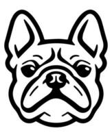 Bulldog vector icon glyph isolated, black and white silhouette.