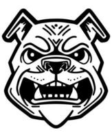 Bulldog vector icon glyph isolated, black and white silhouette.