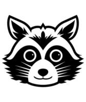 raccoon cute cartoon isolated vector glyph