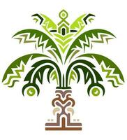 palm trees coconut, tropical tribal illustration, vector icon decoration ornament.