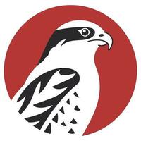 Falcon Eagle vector icon Japanese illustration style