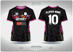 EPS jersey sports shirt vector.colorful in black pattern design, illustration, textile background for round neck sports t-shirt, football jersey shirt vector