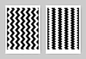Set of black and white posters with simple geometric patterns. Abstract Wall Art. vector