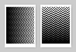 Set of black and white posters with simple geometric patterns. Abstract Wall Art. vector