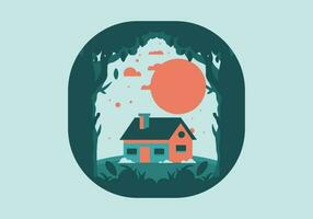 Colorful flat illustration of a simple house vector