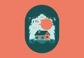 Colorful flat illustration of a simple house vector