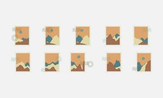 Set of postal stamps and postmarks, isolated on white background, vector illustration.