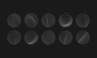 Streetwear decoration elements. Ready for digital and printing design. Futuristic User Interface set. Futuristic wavy line element vector