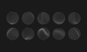 Streetwear decoration elements. Ready for digital and printing design. Futuristic User Interface set. Futuristic wavy line element vector