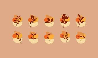 otoño hojas colecciones con orgánico formas elemento. hojas elementos recopilación. conjunto de otoño hojas elemento. vector