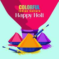 Happy Holi Illustration Pro Vector