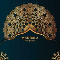 Luxury mandala background with golden arabesque pattern Arabic Islamic east style vector