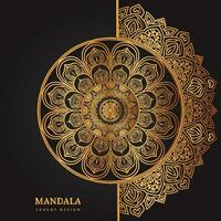 lujo mandala antecedentes con dorado arabesco modelo Arábica islámico este estilo. Ramadán estilo decorativo mándala mandala para imprimir, póster, cubrir, vector