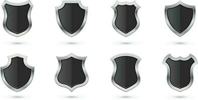 Silver shield coat arms design elements vector