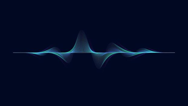 abstract blue digital equalizer. Dynamic wave of glowing points. abstract wave colorful isolated on dark background. Digital future technology concept. vector illustration.